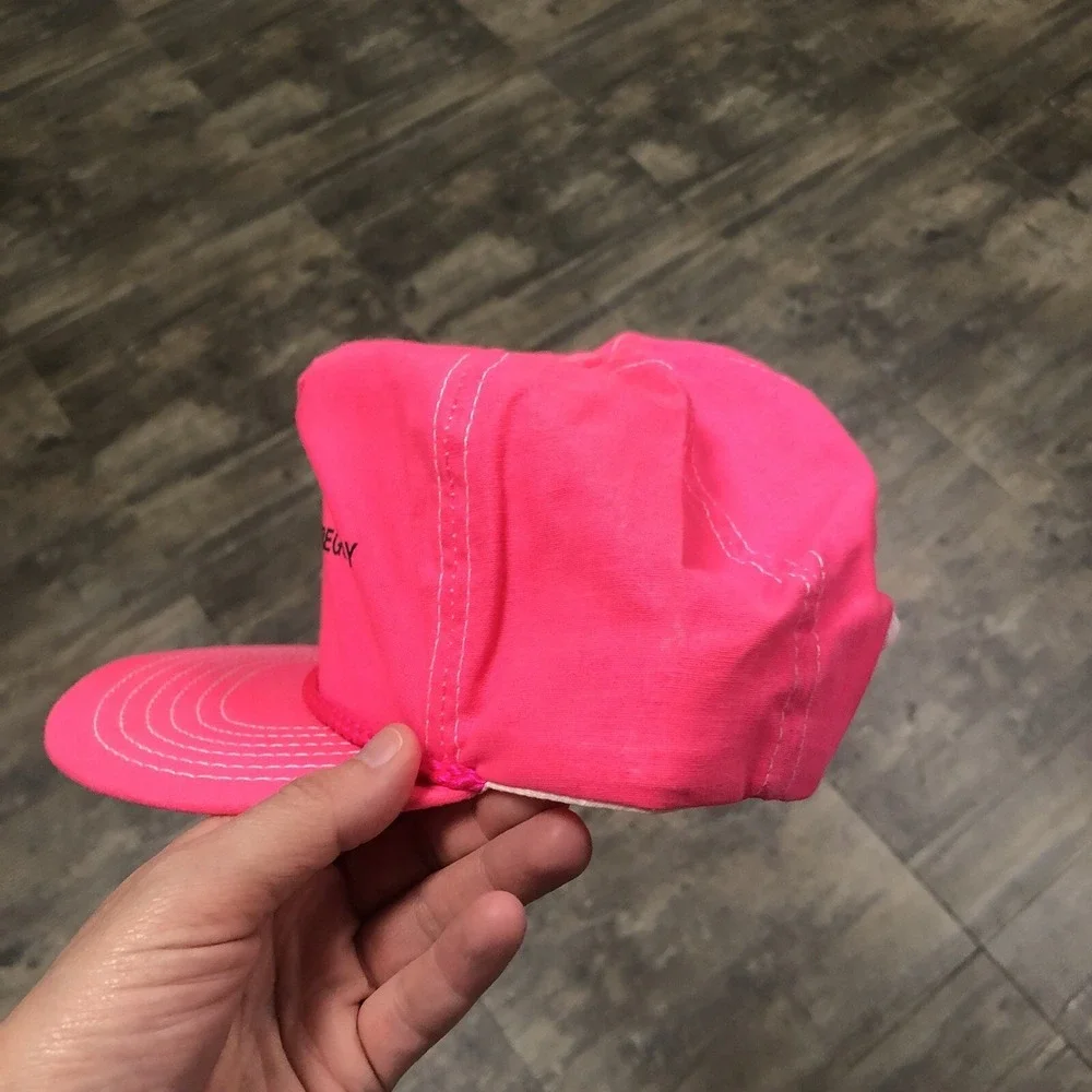 Vintage Wilson-Gregory GM Dealership Neon Snapback Hat Pink‎ 90s USA Made